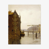 Gezicht vanaf de Rapenburgwal op de Peperbrug en het pakhuis Sweeden by Willem Witsen - thumbnail_0_nf_66fc4f8c8213847b6f35794f